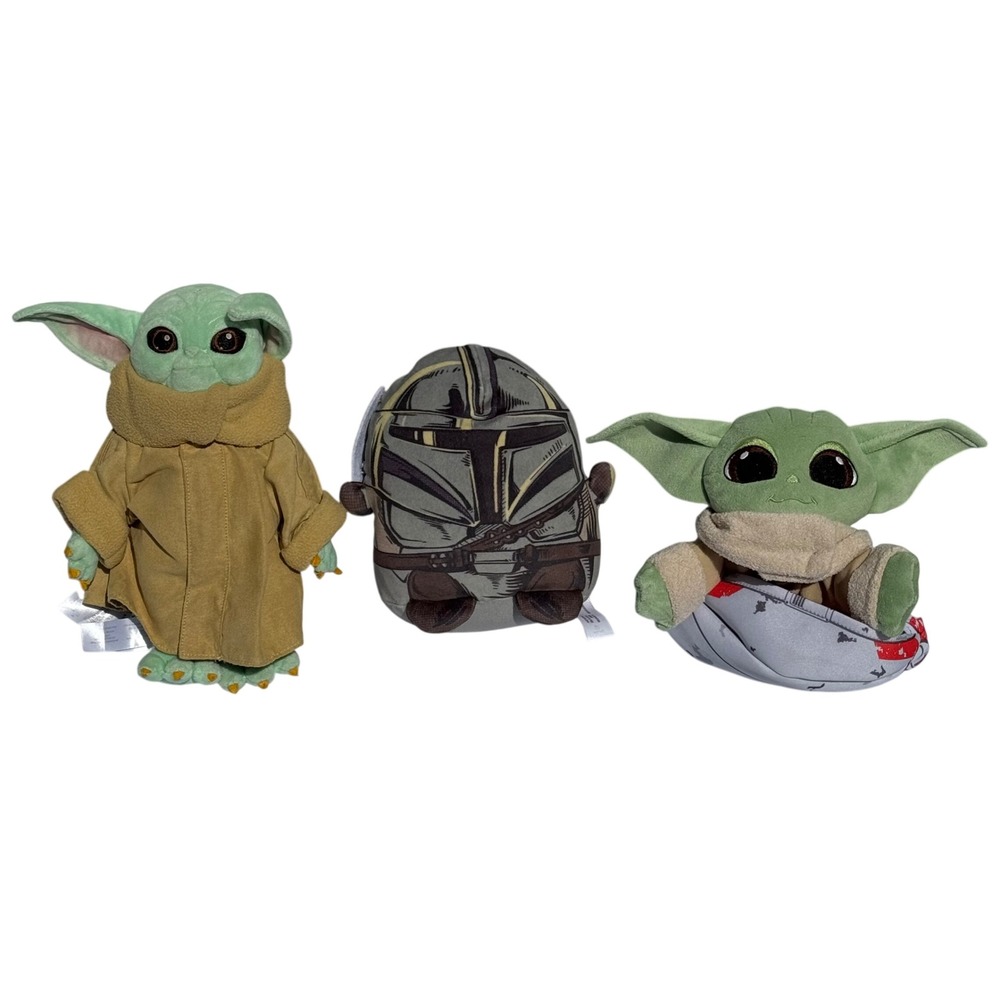 Disney Star Wars Mandalorian Grogu Plush Lot 3pc Mini Stuffed Toys